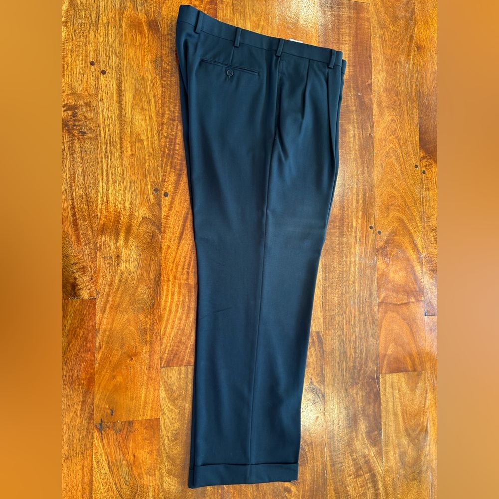 MENS BROOKS BROTHERS NAVY DRESS PANTS 40Wx30L W CUFFS
